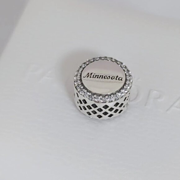 Pandora Minnesota Bead Charm The Pink and White Lady's Slipper S925 ALE with box - Picture 2 of 7